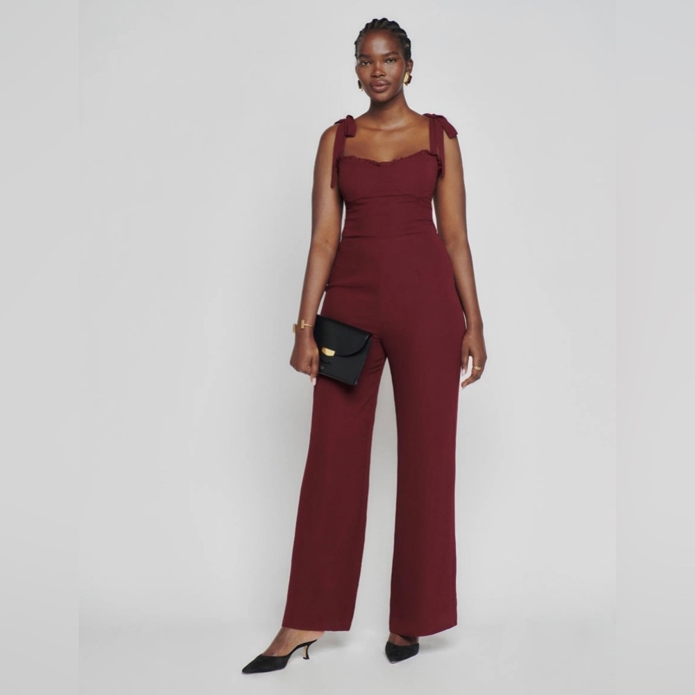 Reformation Alfred Red Jumpsuit 2P - Picture 2 of 12
